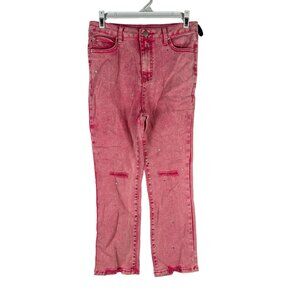 Pink Denim Jeans With Rhinestone Accents - Size S - Blueb Collection